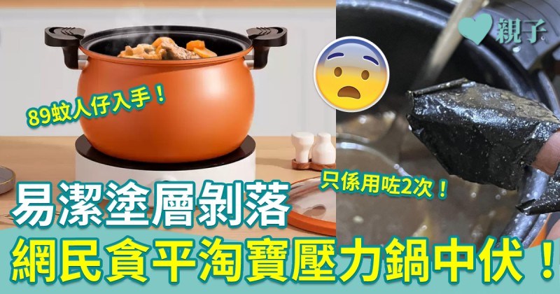 食用安全︳網民淘微壓鍋 用2次塗層剝落 網友：咁平都知有伏！