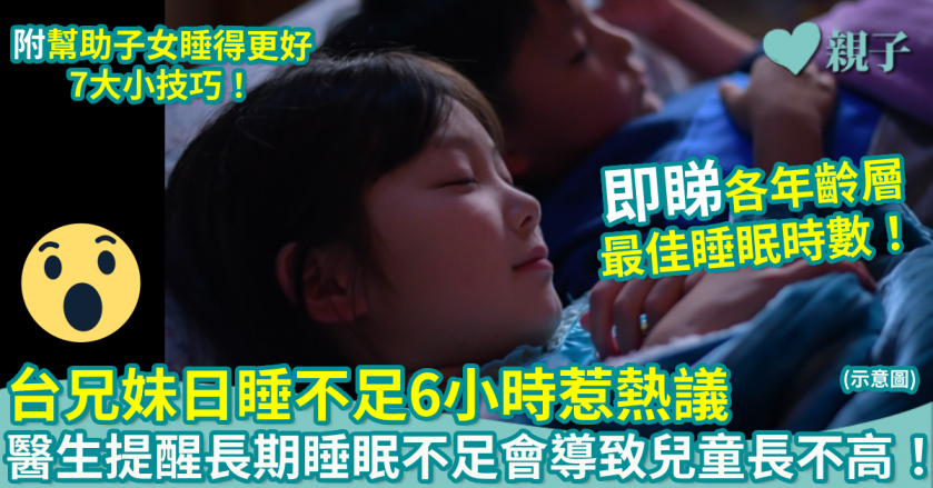 兒童健康|一天的睡眠時數,要多少才算足夠呢?