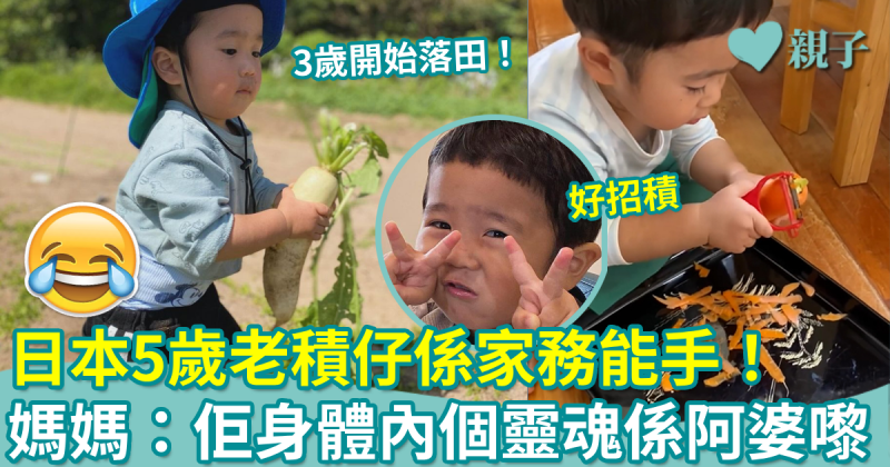 親子趣聞｜日本5歲老積仔係家務能手！媽媽：佢個靈魂係阿婆嚟