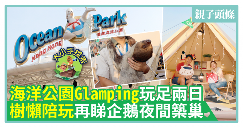 【大小手探索】海洋公園Glamping玩足兩日　樹懶陪玩再睇企鵝夜間築巢