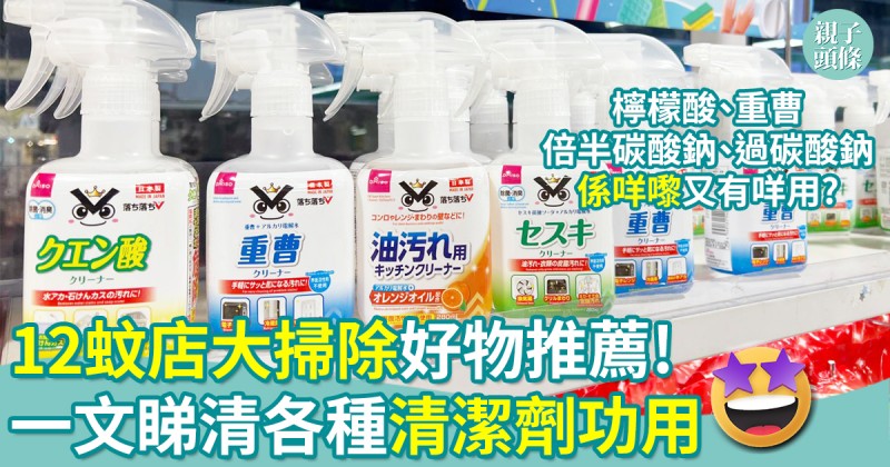 農曆新年｜12蚊店大掃除好物推薦！一文睇清各種清潔劑功用
